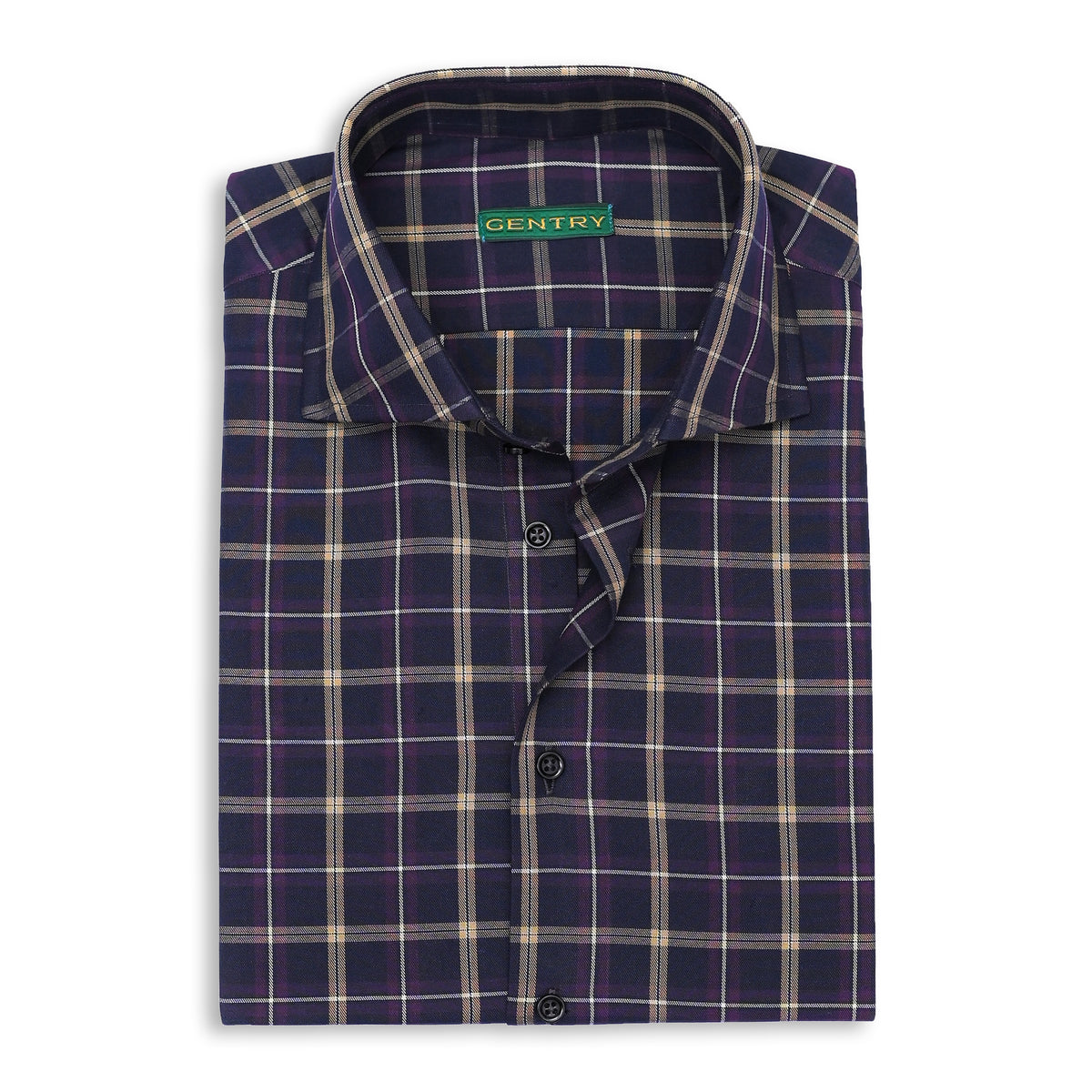 semi spread collar dress shirt Black Plaid Checkered Semi-Spread Collar – Gentry Official