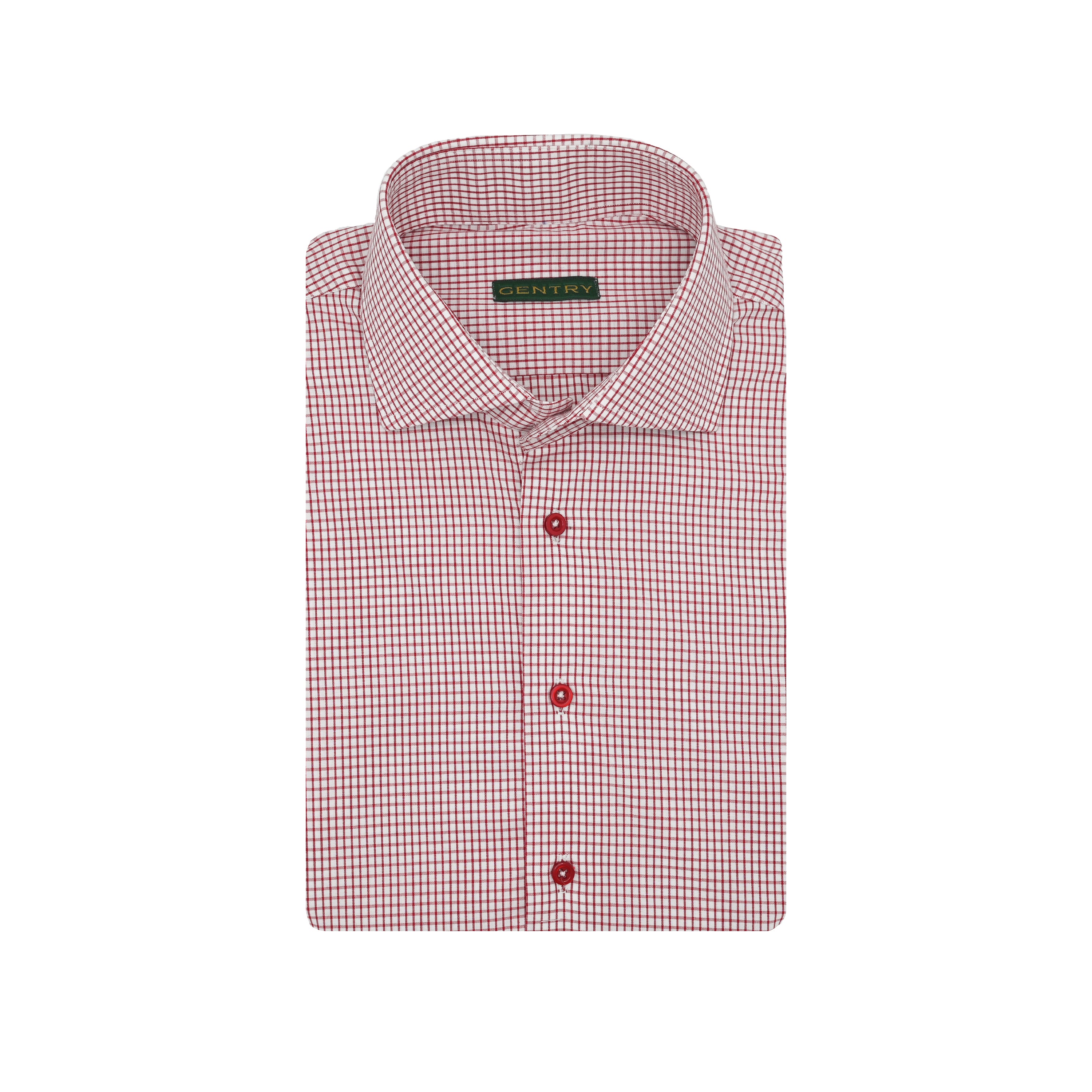 Red Checkered - Classic French Collar