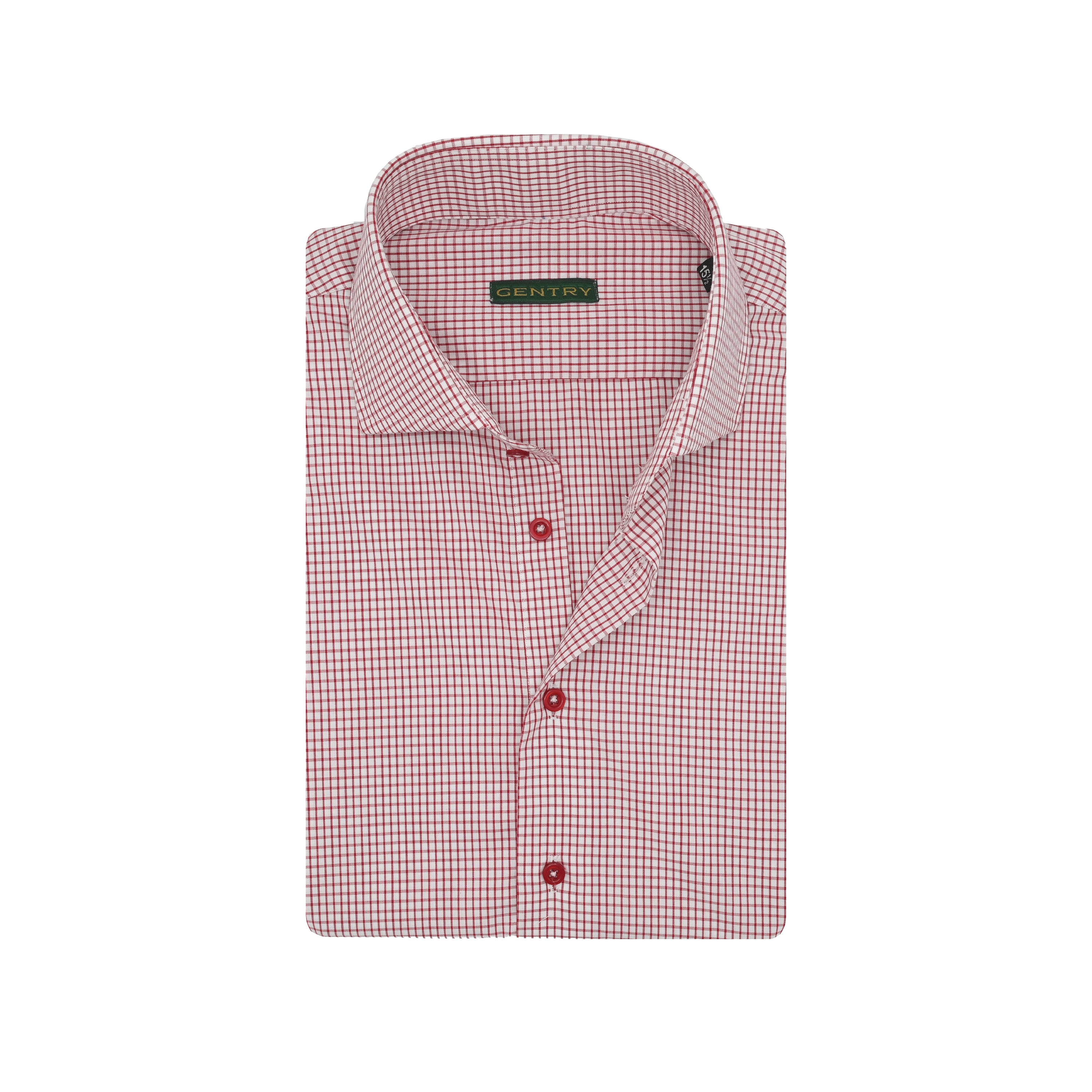Red Checkered - Classic French Collar