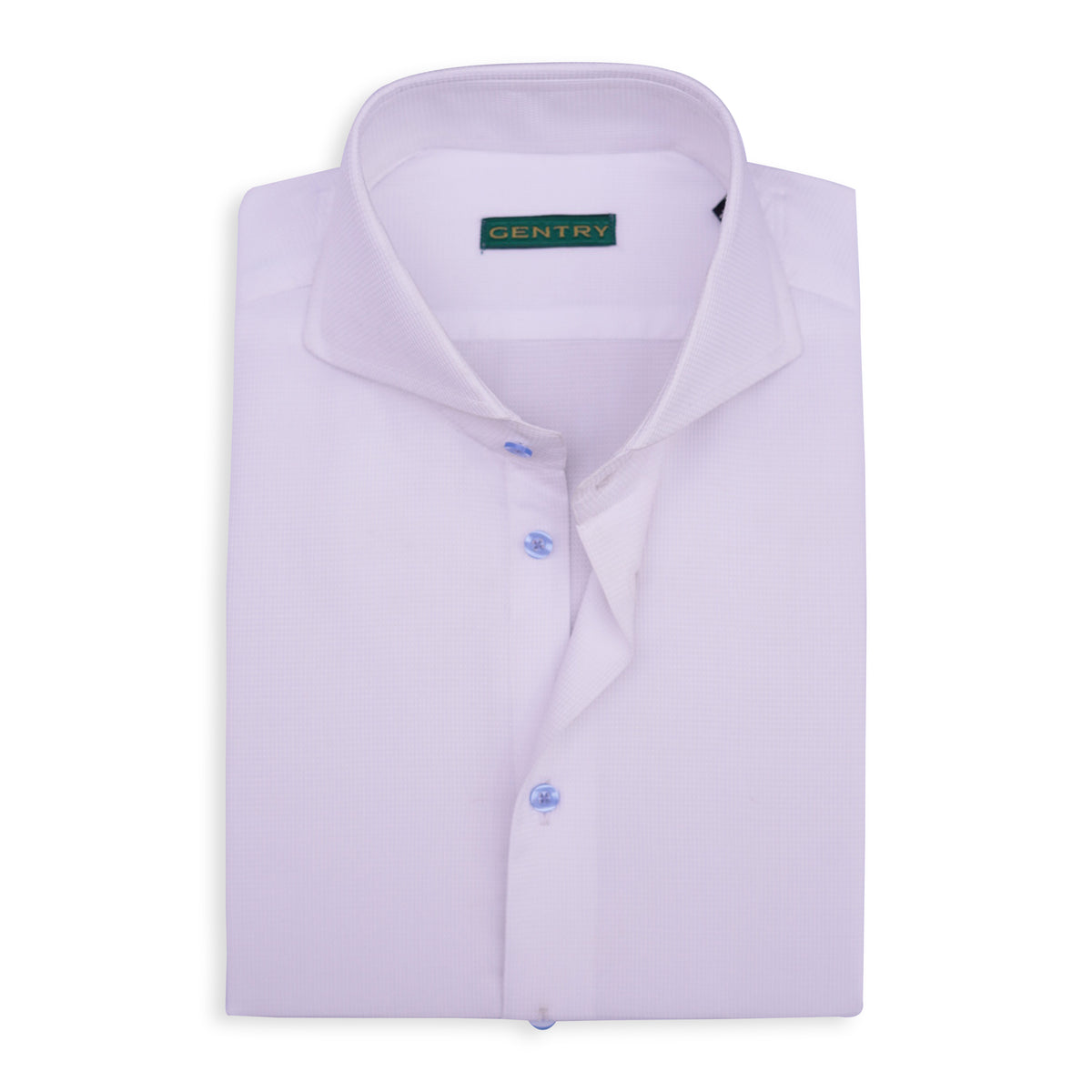 Signature White Textured Weave with French Cut-Away Collar Gentry Official Signature White Textured Weave with French Cut-Away Collar Gentry Official