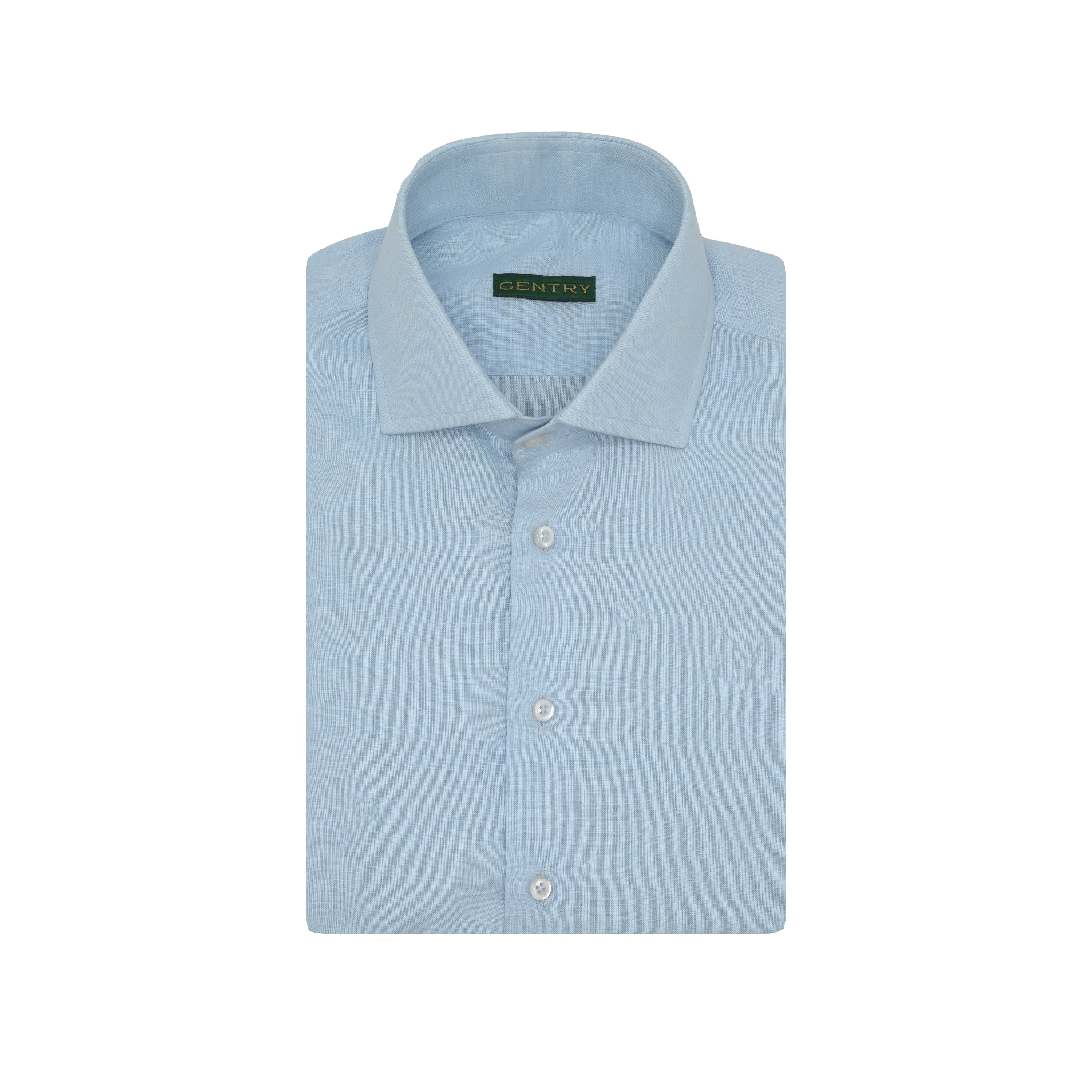 Sky Blue Irish Linen - Classic French Collar