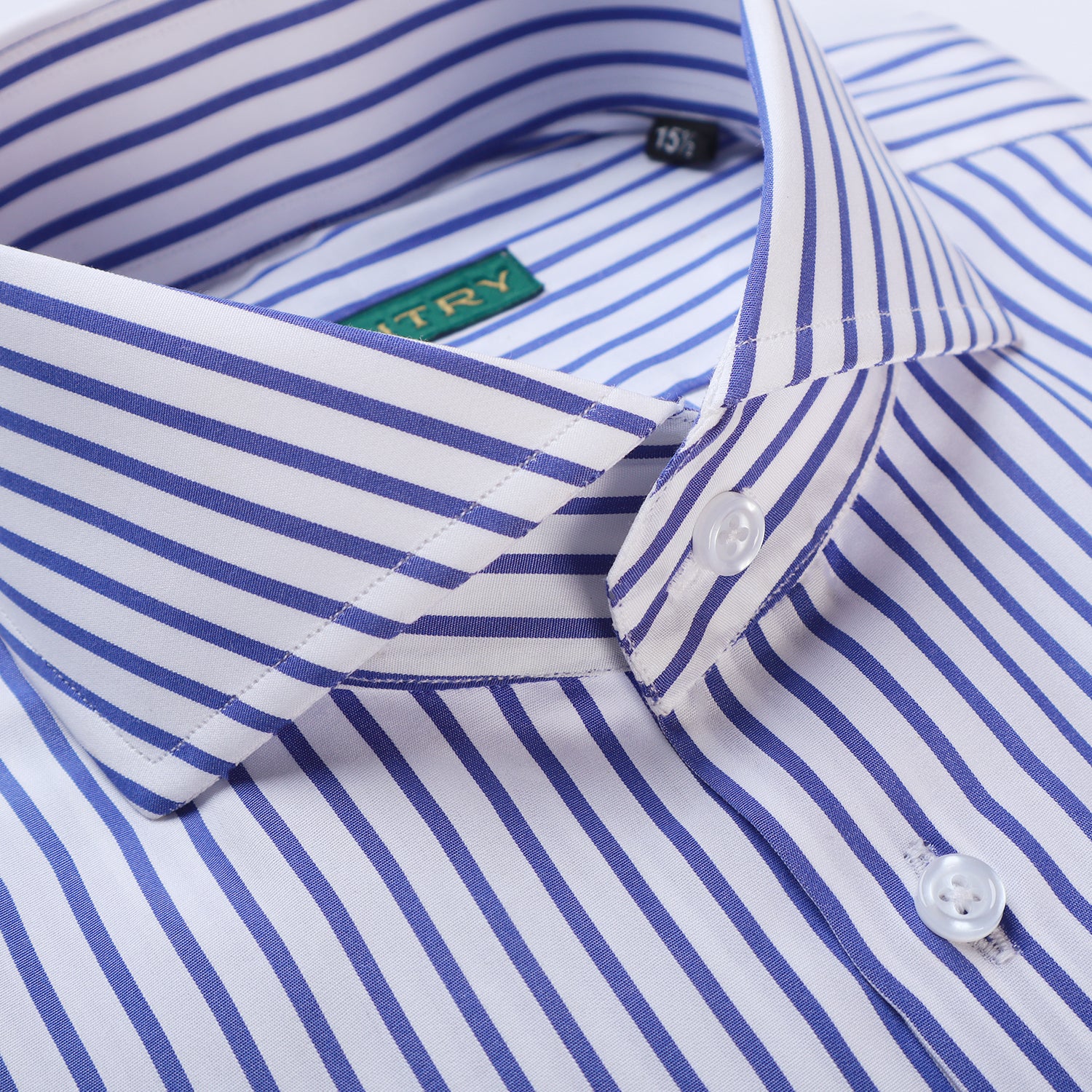 French Cut Collar with Bengal Blue Stripes French Cut Collar with Bengal Blue Stripes