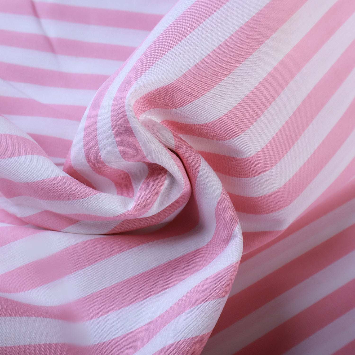 White French Cut Collar with Prominent Baby Pink Stripes