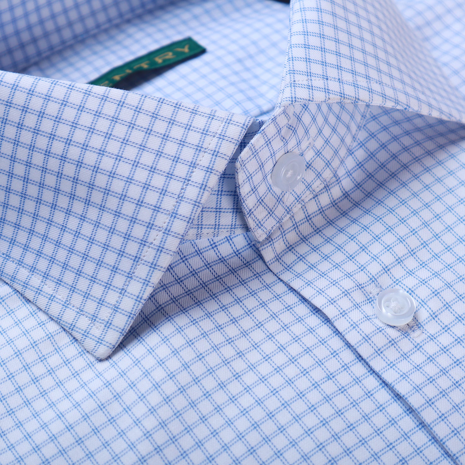 Perfect Classic Blue Checkered with Classic Pointed Collar