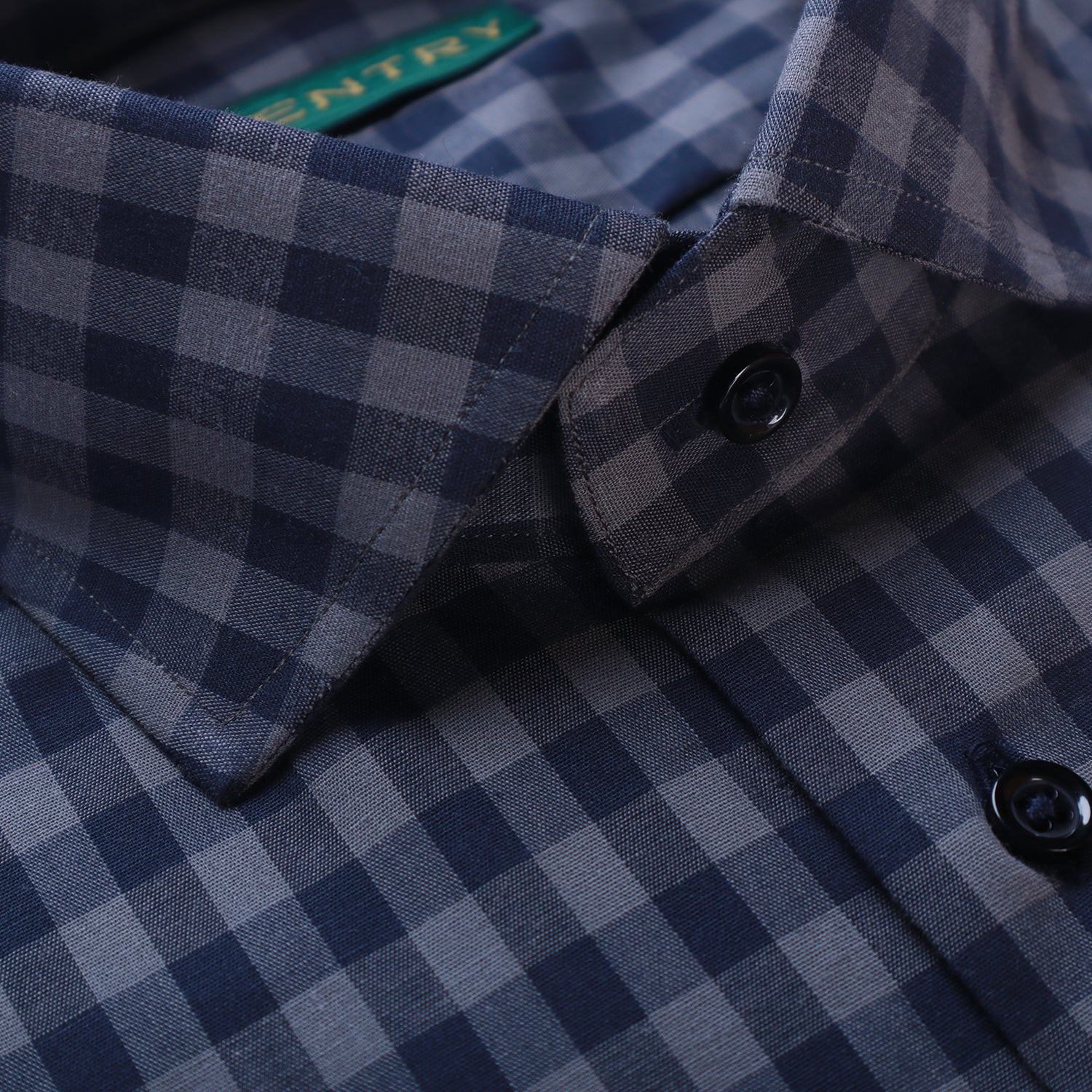 Black & Grey Checkered with Semi French Cut Collar