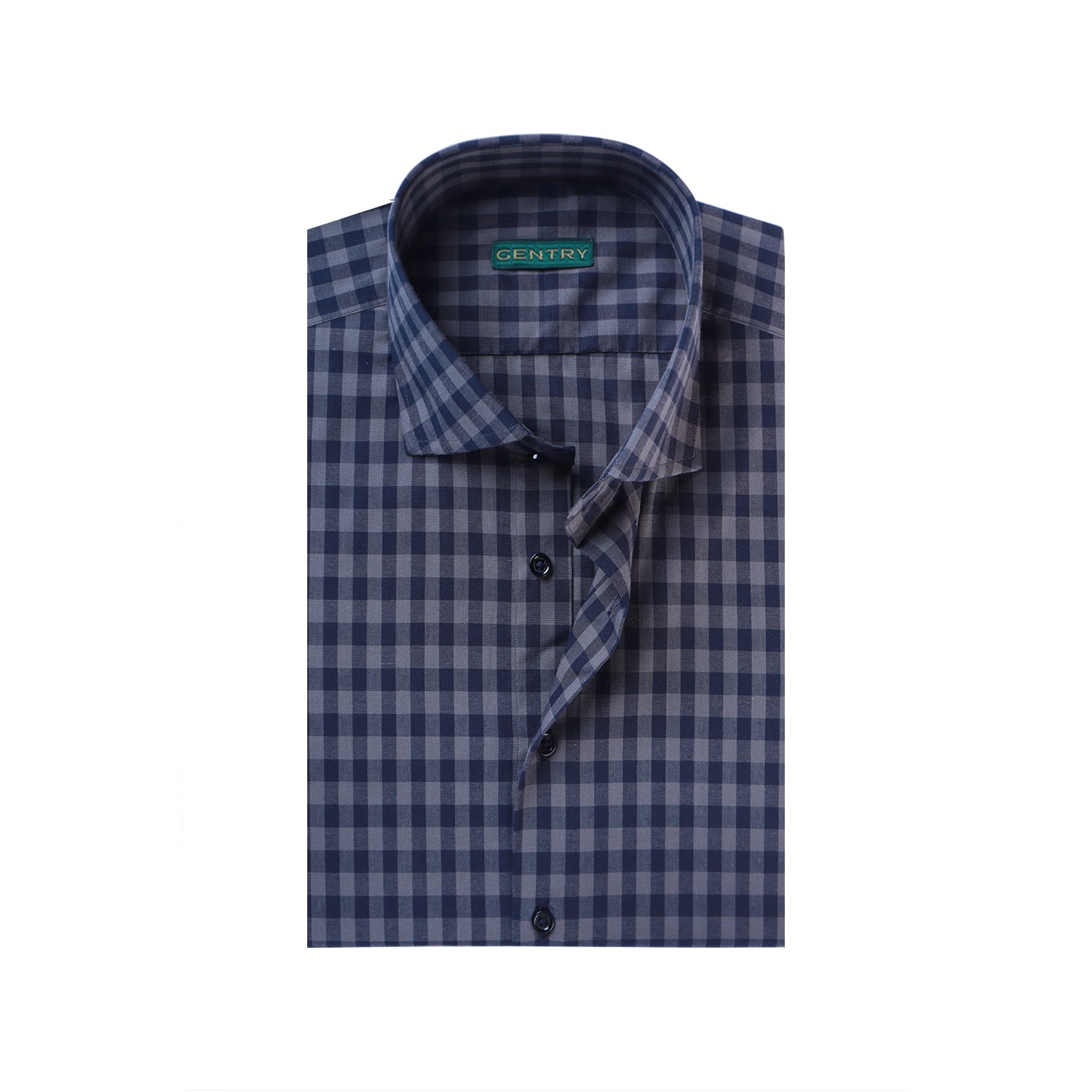 Black & Grey Checkered with Semi French Cut Collar