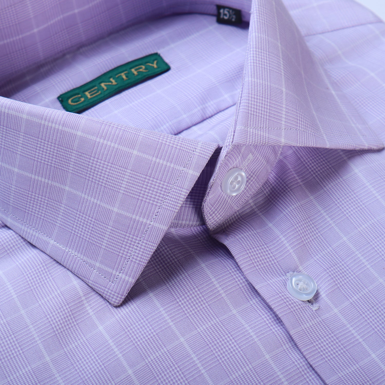 Prince of Wales Purple & White Checkered with Classic Pointed Collar