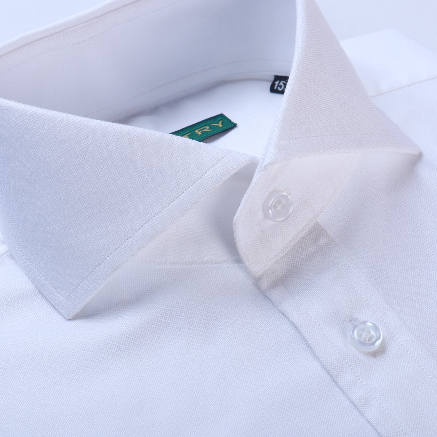 White Classic Oxford Cotton with French Cut Collar and Double Cuff