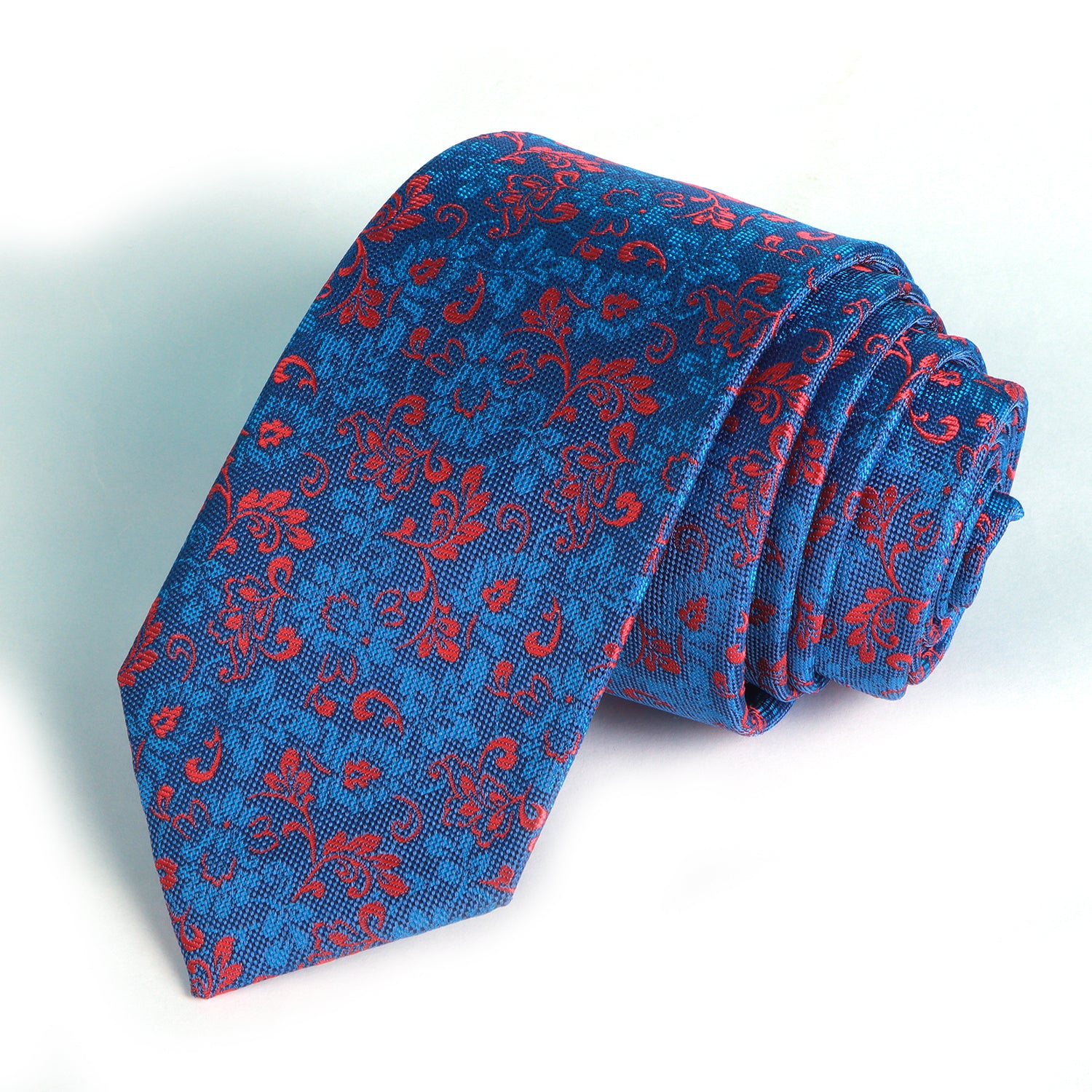 Sky Blue Floral Printed Tie