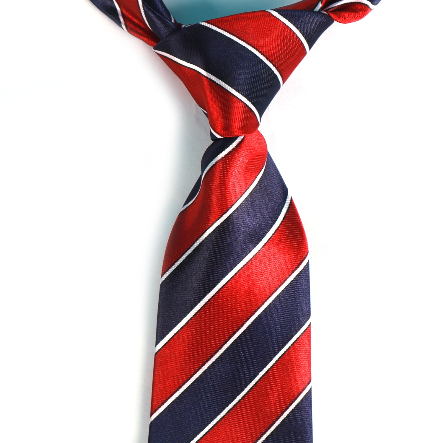 Silk Red & Navy blue Bold Stripes Tie