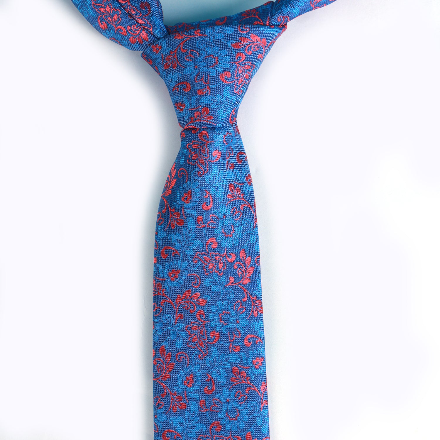 Sky Blue Floral Printed Tie
