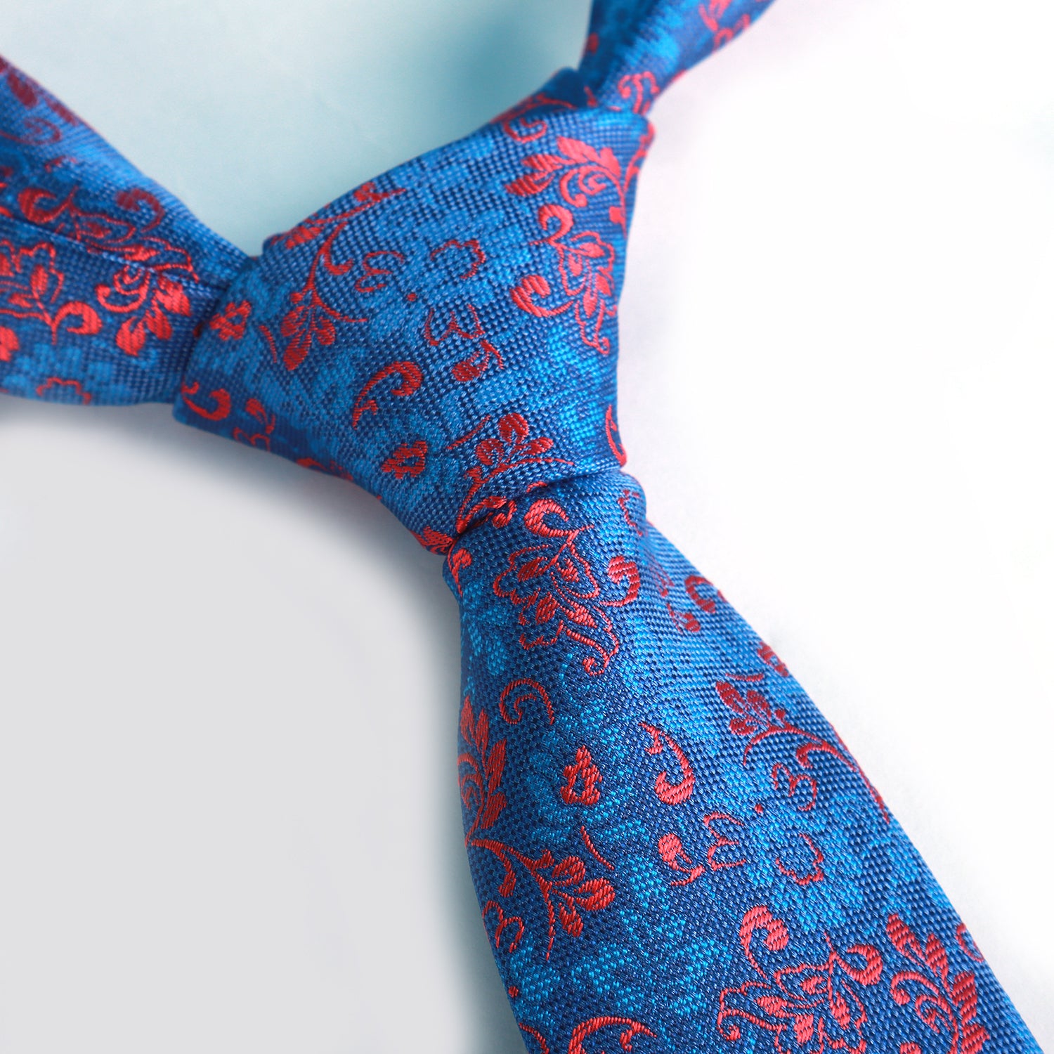 Sky Blue Floral Printed Tie