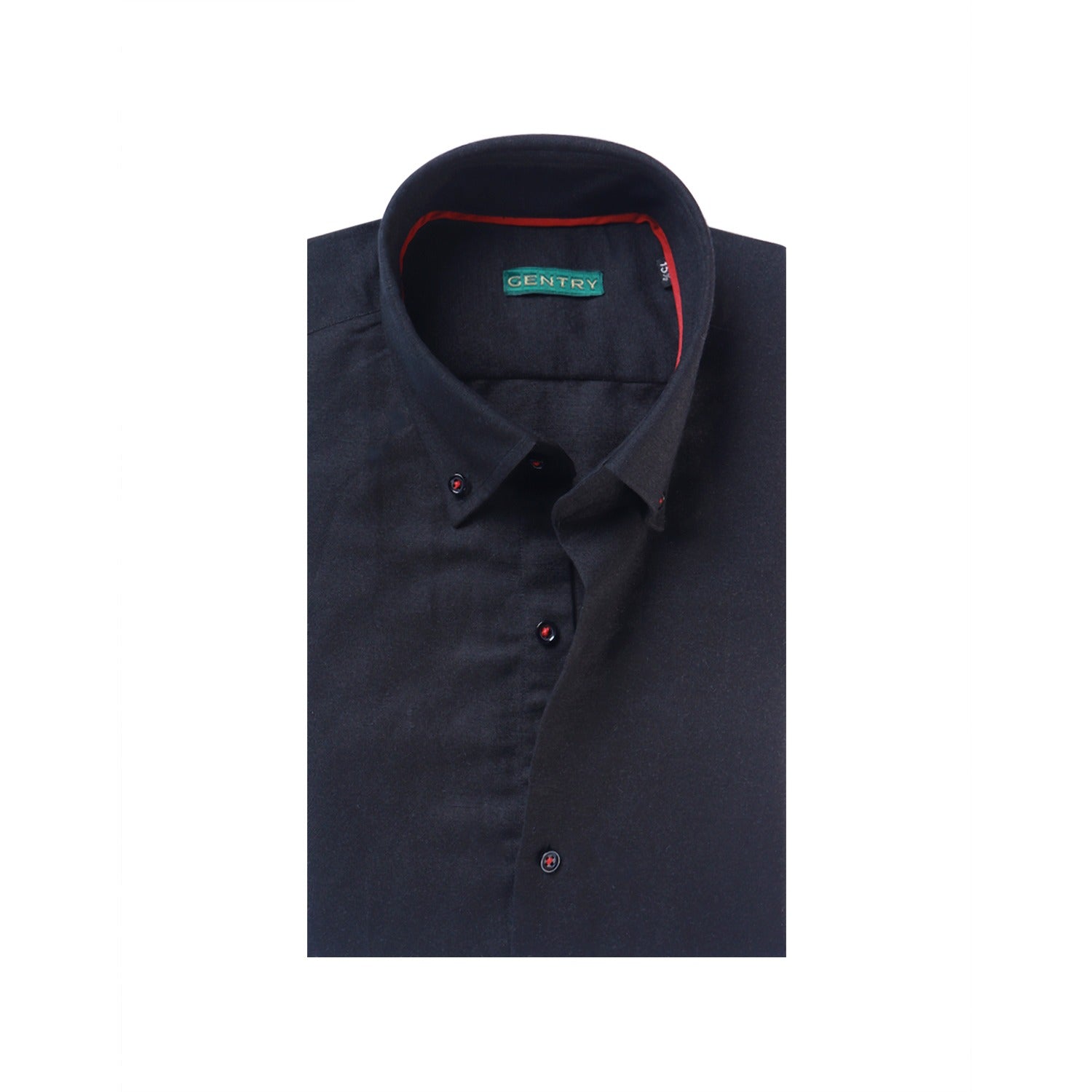 Smart Casual Black Irish Linen with Classic Button Down Collar