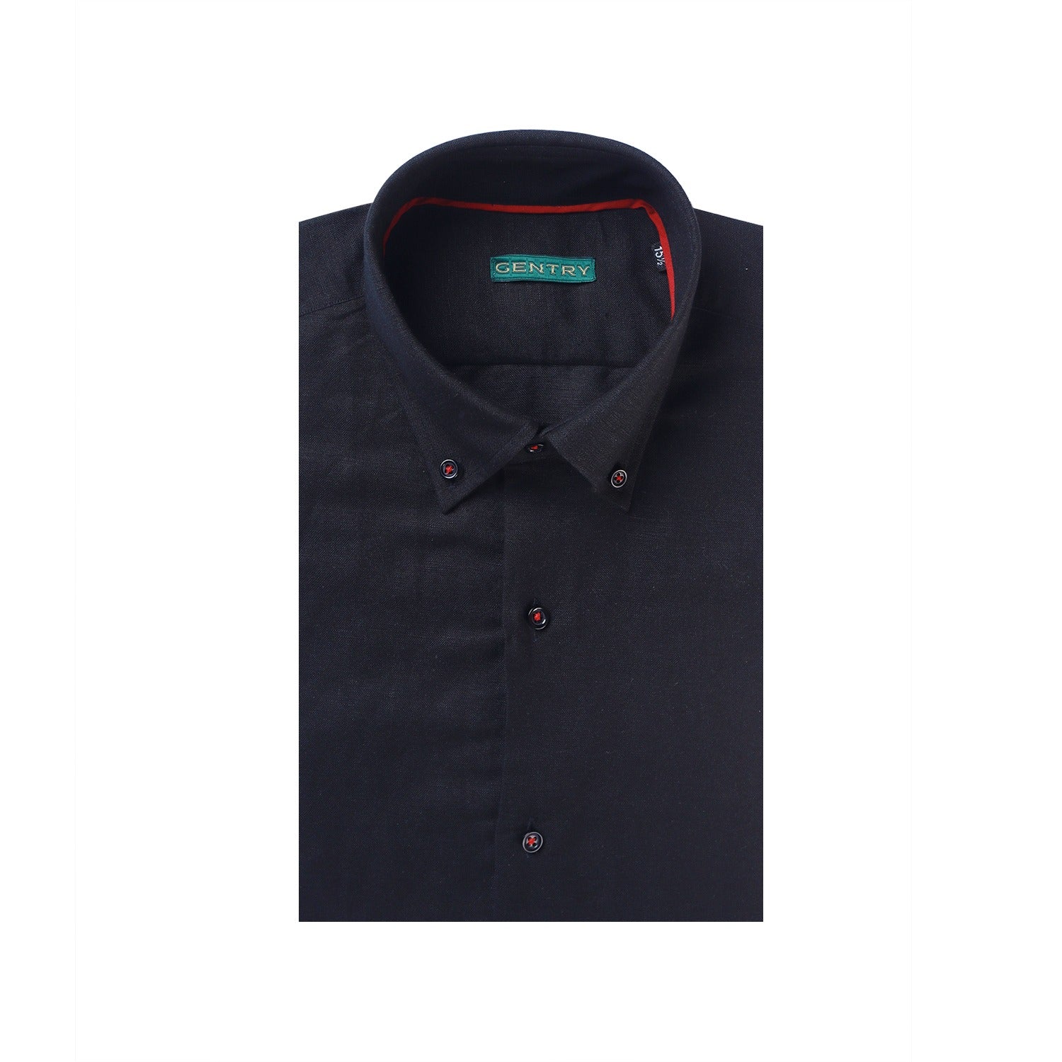 Smart Casual Black Irish Linen with Classic Button Down Collar